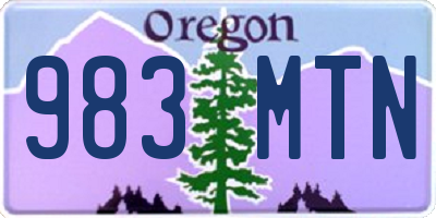 OR license plate 983MTN