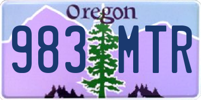 OR license plate 983MTR