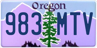 OR license plate 983MTV