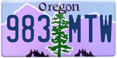 OR license plate 983MTW