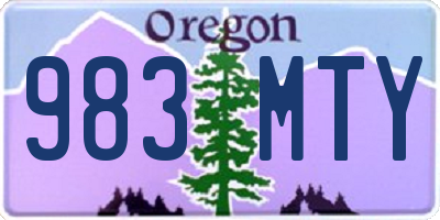 OR license plate 983MTY