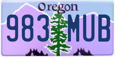 OR license plate 983MUB