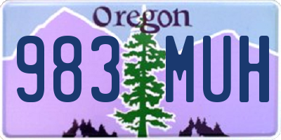 OR license plate 983MUH