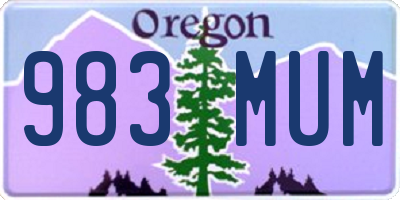 OR license plate 983MUM