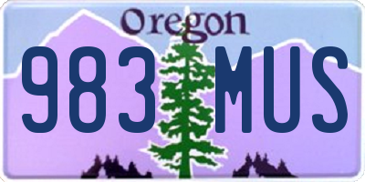 OR license plate 983MUS