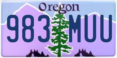 OR license plate 983MUU