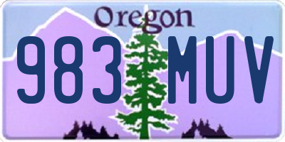 OR license plate 983MUV