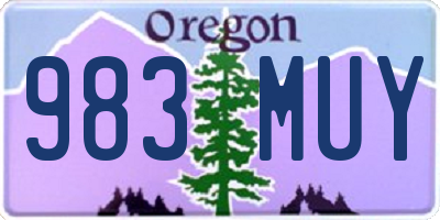 OR license plate 983MUY