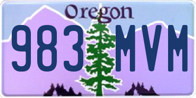 OR license plate 983MVM