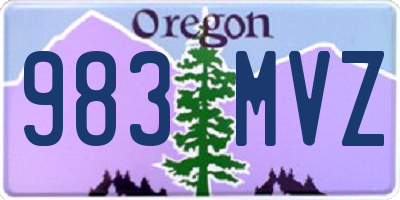 OR license plate 983MVZ