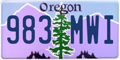 OR license plate 983MWI