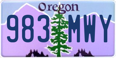 OR license plate 983MWY