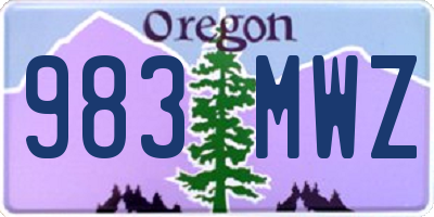 OR license plate 983MWZ