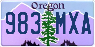 OR license plate 983MXA