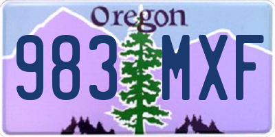 OR license plate 983MXF