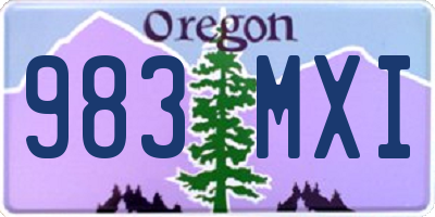 OR license plate 983MXI