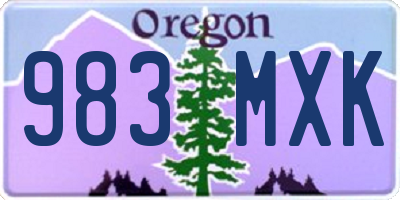 OR license plate 983MXK