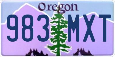 OR license plate 983MXT