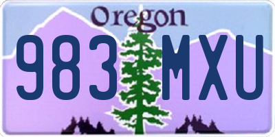 OR license plate 983MXU