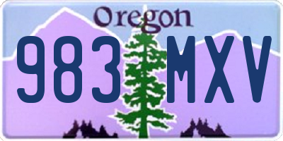 OR license plate 983MXV