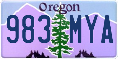 OR license plate 983MYA