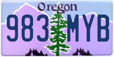 OR license plate 983MYB