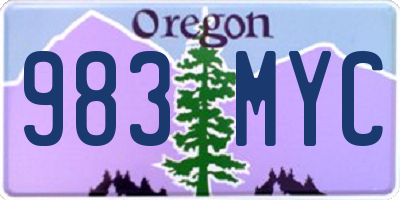 OR license plate 983MYC