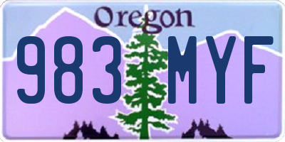 OR license plate 983MYF
