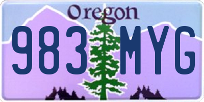 OR license plate 983MYG