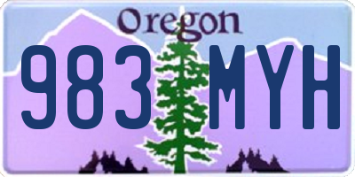 OR license plate 983MYH