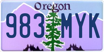 OR license plate 983MYK