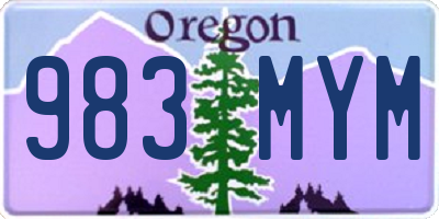 OR license plate 983MYM