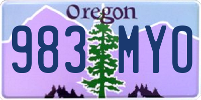 OR license plate 983MYO