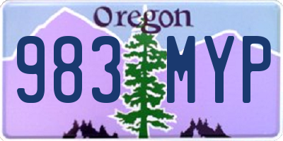 OR license plate 983MYP