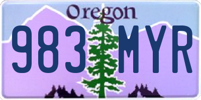OR license plate 983MYR