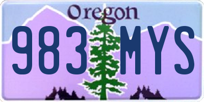 OR license plate 983MYS