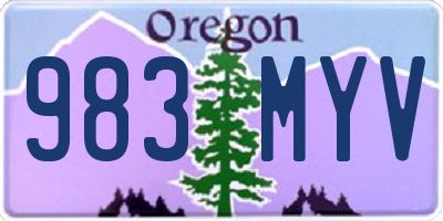 OR license plate 983MYV