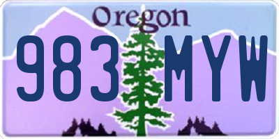 OR license plate 983MYW