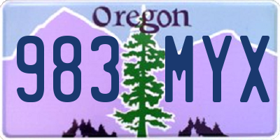 OR license plate 983MYX