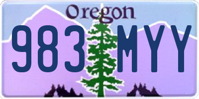 OR license plate 983MYY