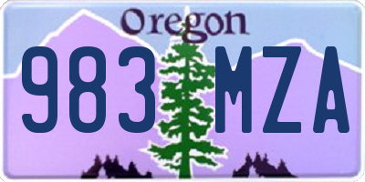 OR license plate 983MZA
