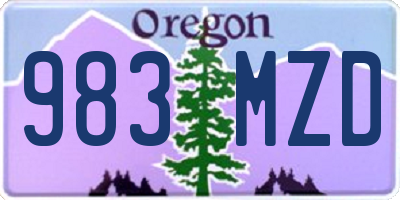 OR license plate 983MZD
