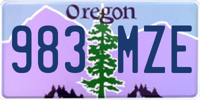 OR license plate 983MZE