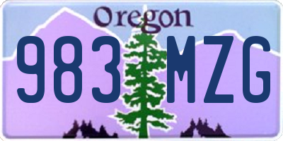 OR license plate 983MZG
