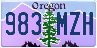 OR license plate 983MZH