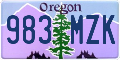 OR license plate 983MZK