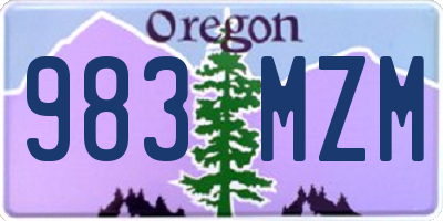 OR license plate 983MZM
