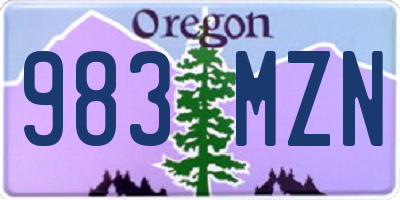 OR license plate 983MZN