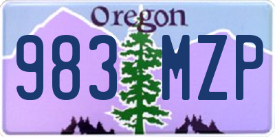 OR license plate 983MZP