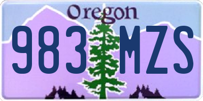 OR license plate 983MZS